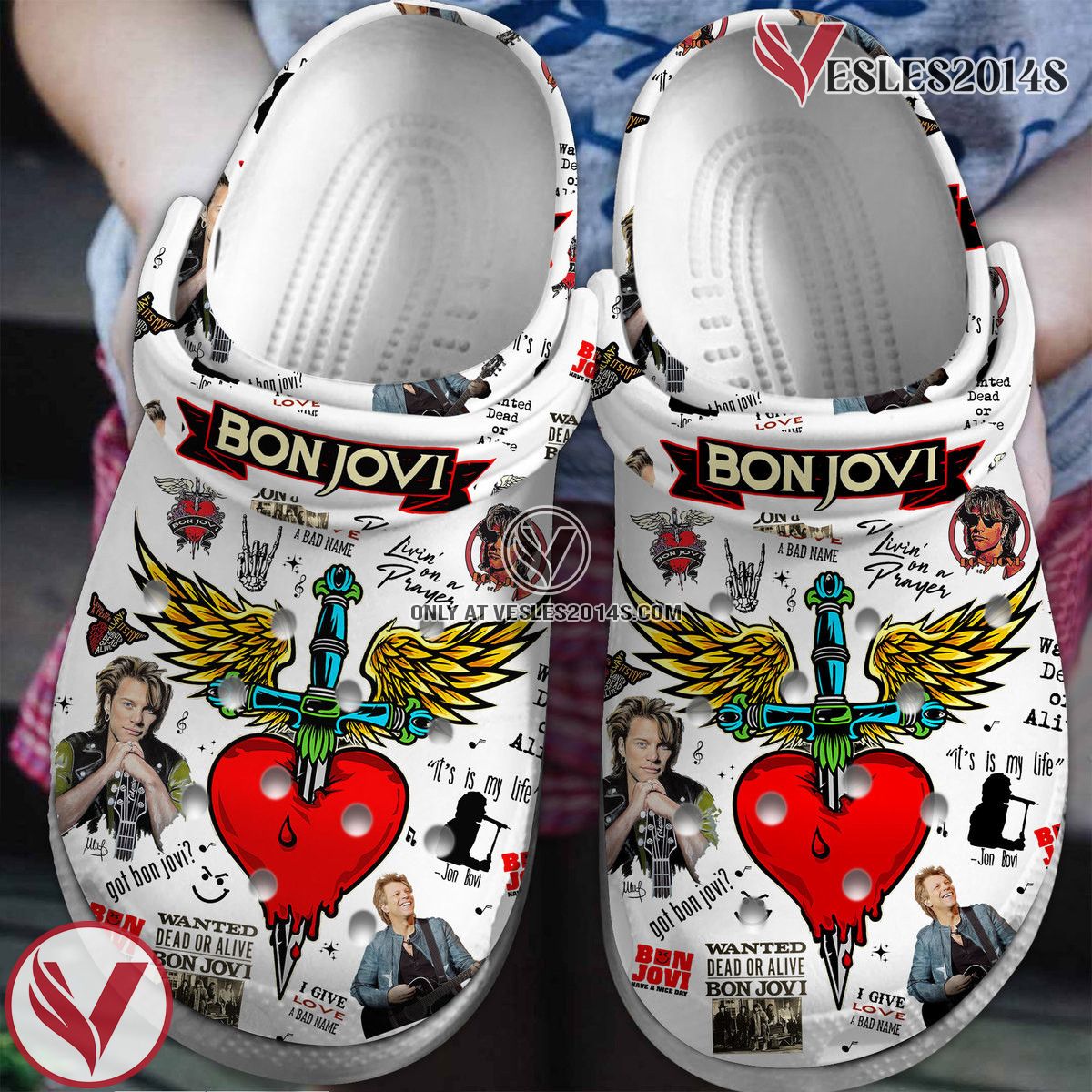 Bon Jovi Music Crocs Crocband Clogs Shoes, Unique Gifts For Fans Style 18 - Vesles2014S
