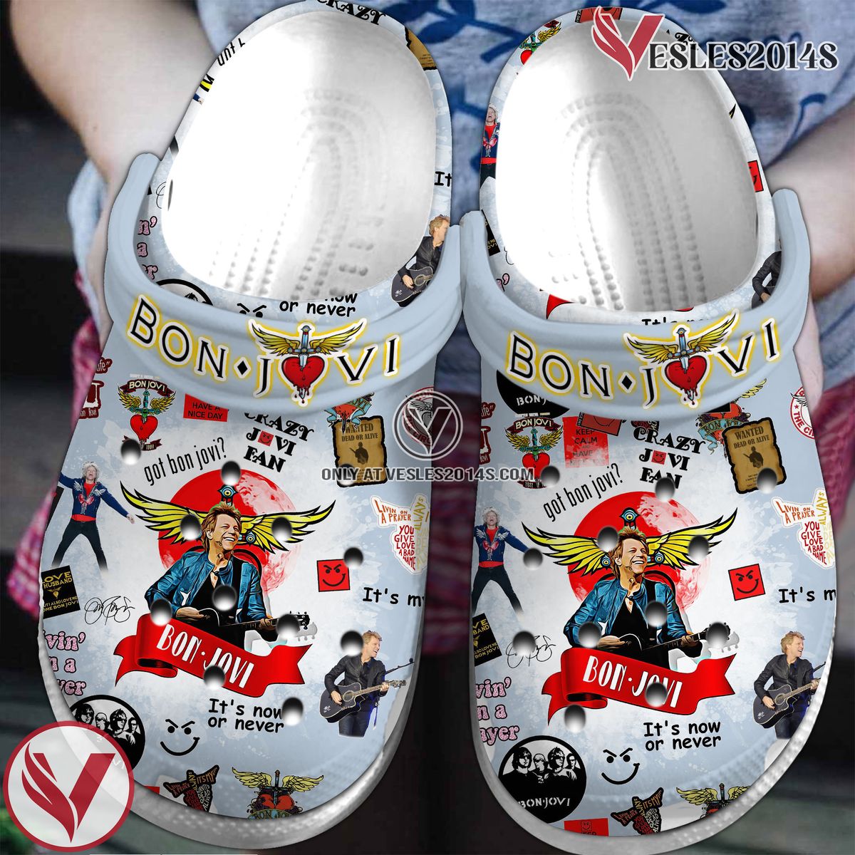 Bon Jovi Music Crocs Crocband Clogs Shoes, Unique Gifts For Fans Style 19 - Vesles2014S