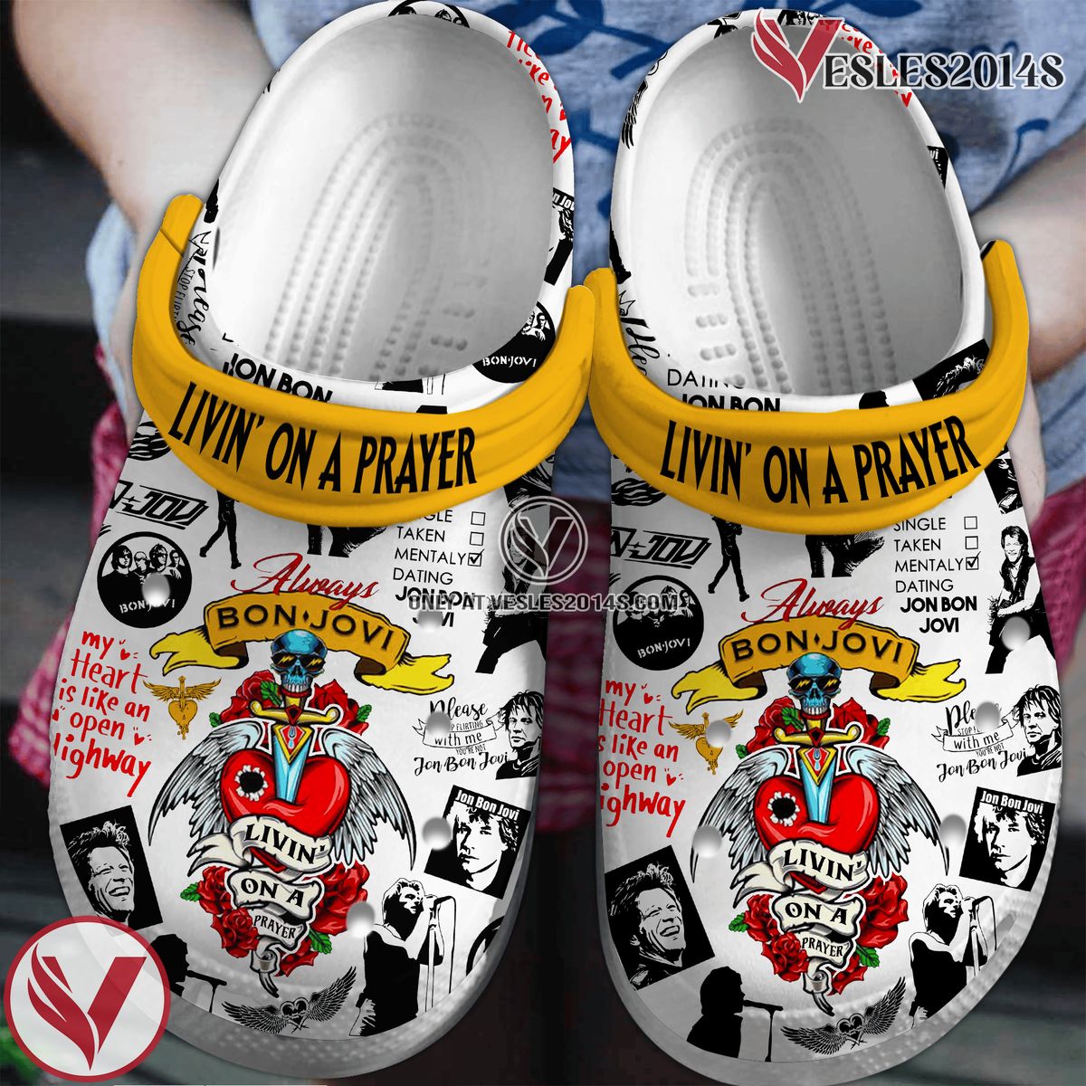 Bon Jovi Music Crocs Crocband Clogs Shoes, Unique Gifts For Fans Style 22 - Vesles2014S