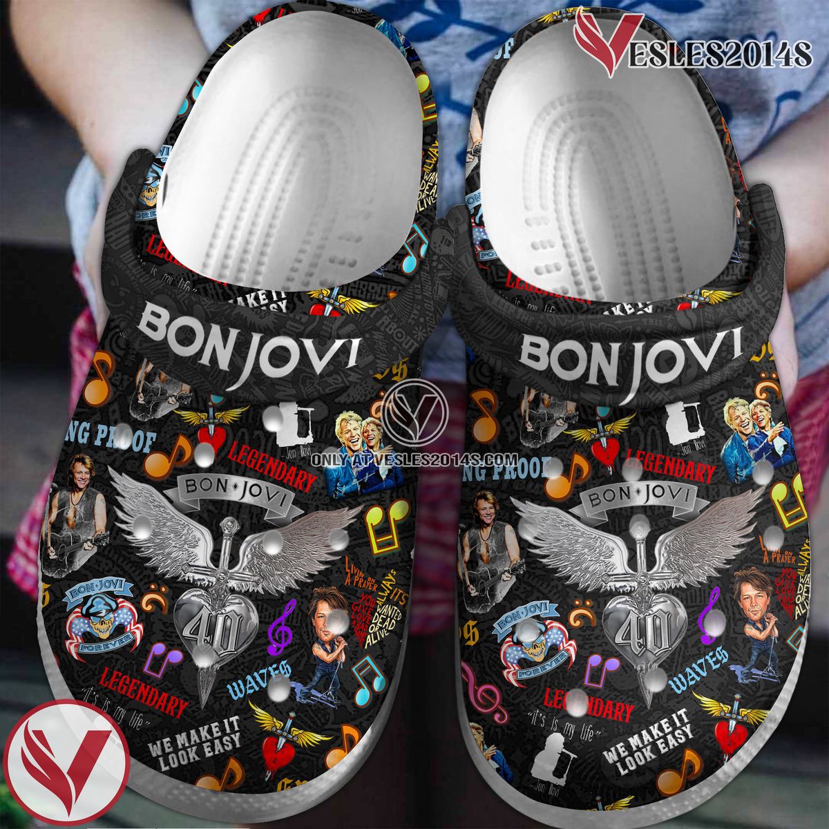 Bon Jovi Music Crocs Crocband Clogs Shoes, Unique Gifts For Fans Style 9 - Vesles2014S