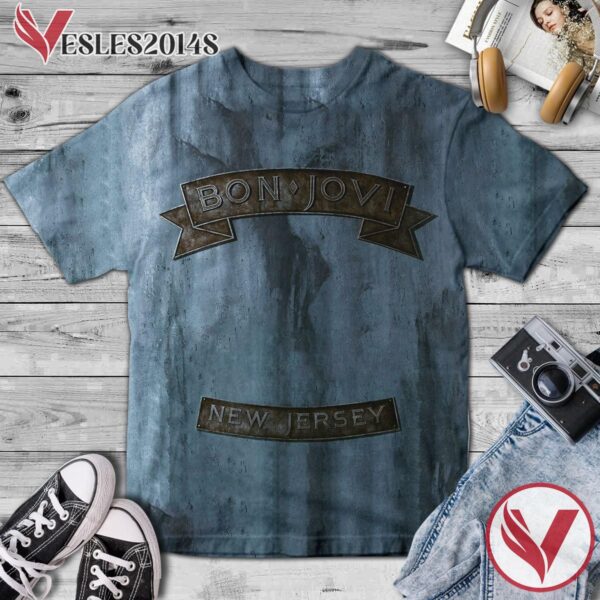 Bon Jovi New Jersey Album Cover Shirt, Perfect Gifts For Music Lovers - Vesles2014S