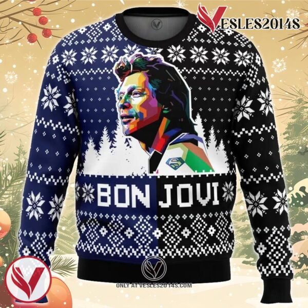Bon Jovi Ugly Christmas Sweater, Unique Christmas Gift For Fans - Vesles2014S