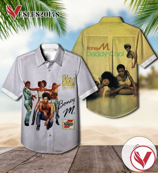 Boney M. Daddy Cool Star Collection Compilation Album Cover Hawaiian Shirt, Best Gift For Music Lovers Vesles2014S