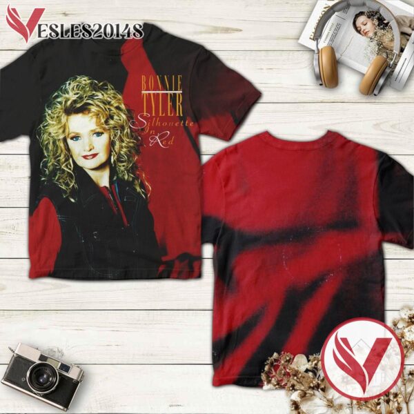 Bonnie Tyler Silhouette In Red Album Cover Shirt, Perfect Gifts For Music Lovers - Vesles2014S