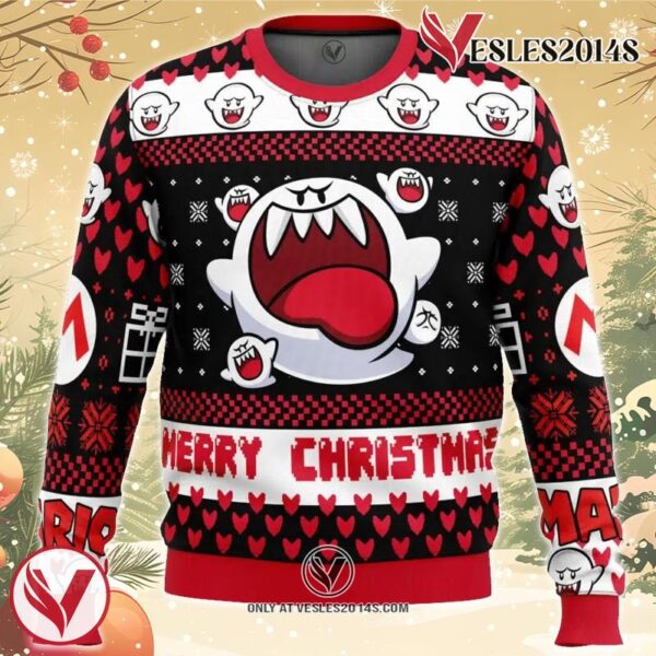 Boo Mario Bros Ugly Christmas Sweater, Unique Christmas Gift For Fans - Vesles2014S