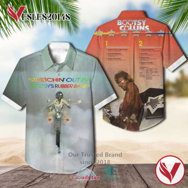 Bootsy Collins Stretchin' Out in Bootsy's Rubber Band Album Hawaiian Shirt, Best Gift For Music Lovers Vesles2014S