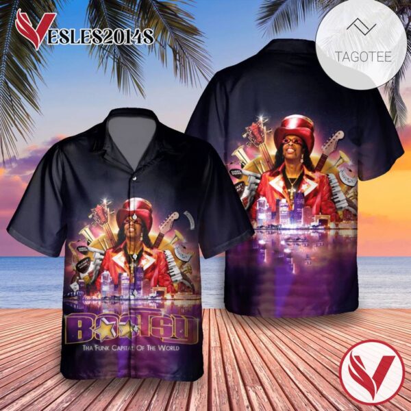 Bootsy Collins The Funk Capital Of The World Album Cover Hawaiian Shirt, Best Gift For Music Lovers Vesles2014S