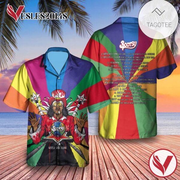Bootsy Collins World Wide Funk Album Cover Hawaiian Shirt, Best Gift For Music Lovers Vesles2014S