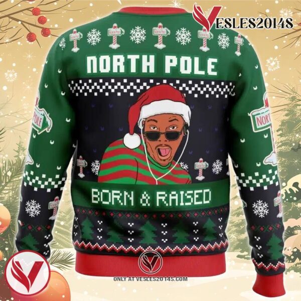Born and Raised Fresh Prince of Bel-Air Ugly Christmas Sweater, Unique Christmas Gift For Fans - Vesles2014S 1