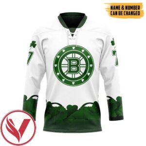 Boston Bruins 2022 St Patrick Day Custom Name Custom Number Hockey Jersey, Trending Gifts For Fans - Vesles2014s 1