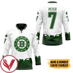Boston Bruins 2022 St Patrick Day Custom Name Custom Number Hockey Jersey, Trending Gifts For Fans - Vesles2014s 3
