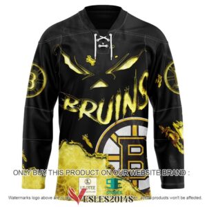 Boston Bruins Blood Personalized Hockey Jersey Shirt, Trending Gifts For Fans - Vesles2014s
