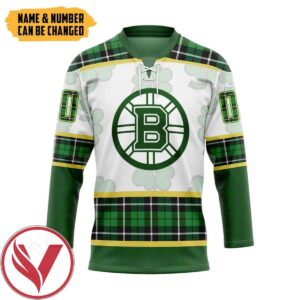 Boston Bruins St Patrick Day Custom Name Custom Number Hockey Jersey, Trending Gifts For Fans - Vesles2014s