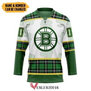 Boston Bruins St Patrick Day Personalized Custom Hockey Jersey, Trending Gifts For Fans - Vesles2014s