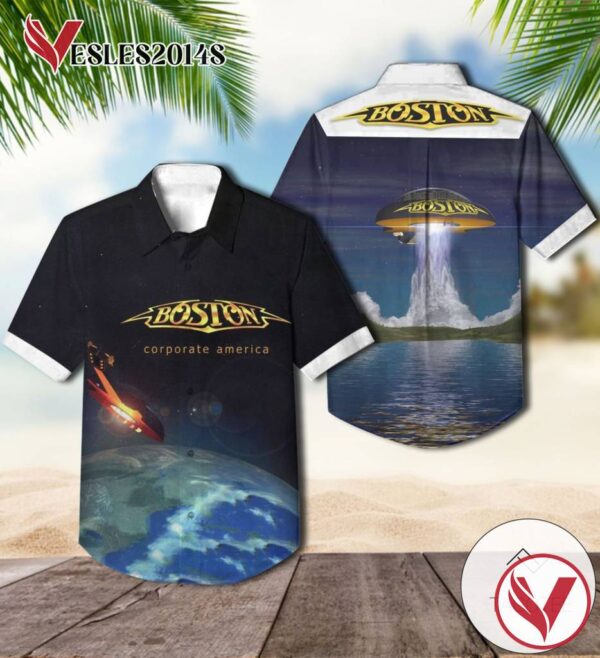 Boston Corporate America Album Cover Hawaiian Shirt, Best Gift For Music Lovers Vesles2014S