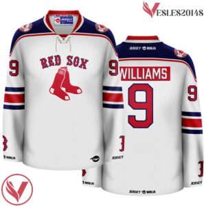 Boston Red Sox White Ted Williams Crossover Hockey Jersey - Vesles2014S