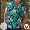 Boston Terrier Dogs Hawaiian Graphic Print Short Sleeve Hawaiian Casual Shirt Vesles2014S