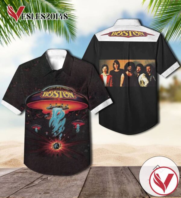 Boston The Debut Studio Album Cover Hawaiian Shirt, Best Gift For Music Lovers Vesles2014S