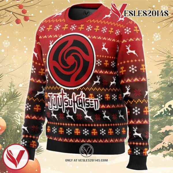 Bottons Symbol Jujutsu Kaisen Ugly Christmas Sweater, Unique Christmas Gift For Fans - Vesles2014S 1