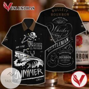 Bourbon Whiskey Hawaiian Graphic Print Short Sleeve Hawaiian Casual Shirt Vesles2014S