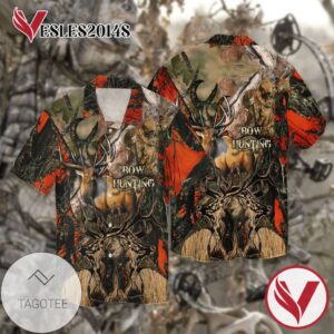 Bow Hunting Deer For Men And Women Graphic Print Short Sleeve Hawaiian Casual Shirt Vesles2014S 1