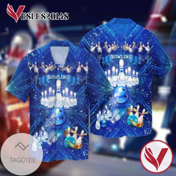 Bowling Game Graphic Print Short Sleeve Hawaiian Casual Shirt Vesles2014S 1