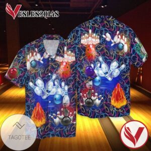 Bowling Hippie For Men And Women Graphic Print Short Sleeve Hawaiian Casual Shirt Vesles2014S