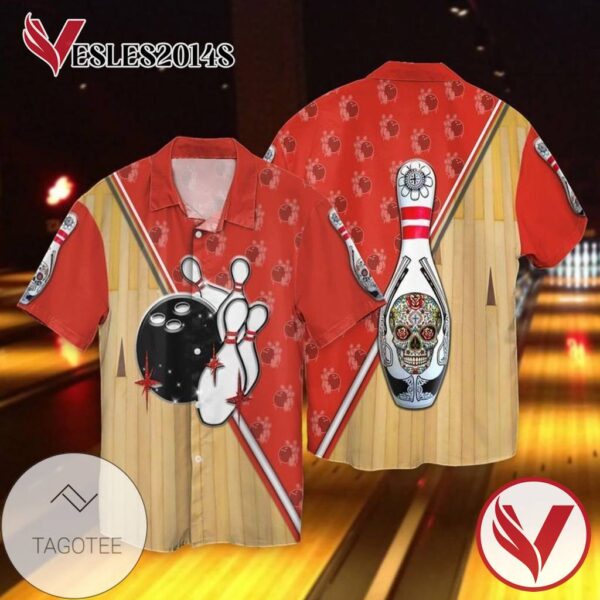 Bowlng Sports For Men And Women Graphic Print Short Sleeve Hawaiian Casual Shirt Vesles2014S