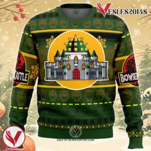 Bowser Castle Mario Bros Ugly Christmas Sweater, Unique Christmas Gift For Fans - Vesles2014S