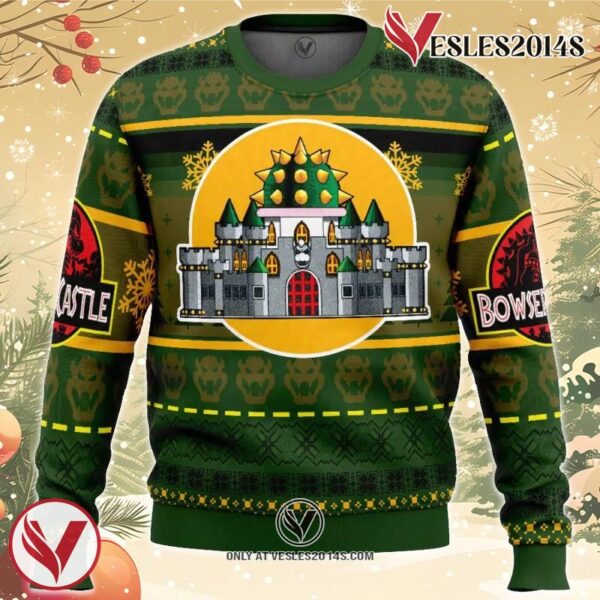 Bowser Castle Mario Bros Ugly Christmas Sweater, Unique Christmas Gift For Fans - Vesles2014S
