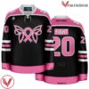 Breast Cancer Awareness Butterfly Black Charity Hockey Jersey - Vesles2014S