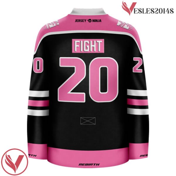 Breast Cancer Awareness Butterfly Black Charity Hockey Jersey - Vesles2014S 3