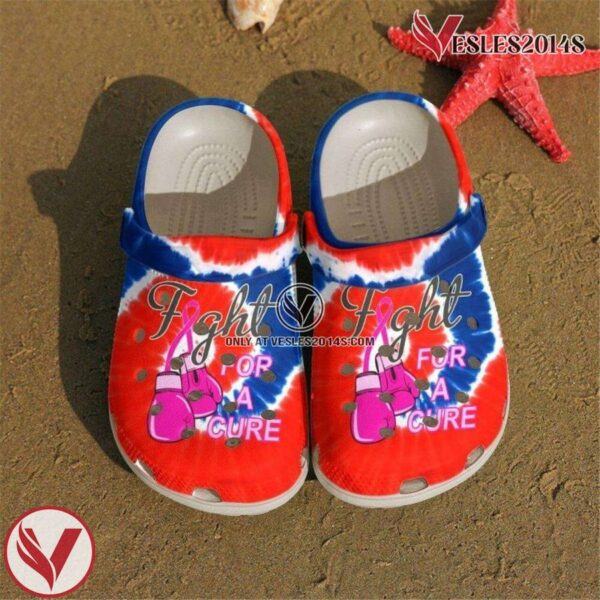 Breast Cancer Awareness Fight For A Cure Tie Dye Crocband Clog Shoes, Unique Gift From  Vesles2014S