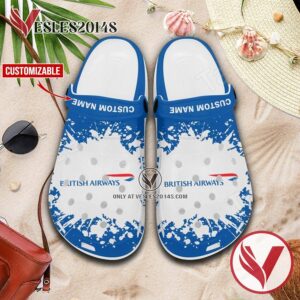 British Airways Logo Crocs Clogs, Unique Footwear For Fans 1
