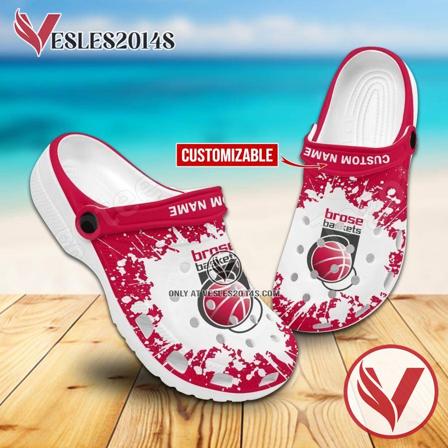 Brose Bamberg Logo Crocs Clogs, Unique Footwear For Fans