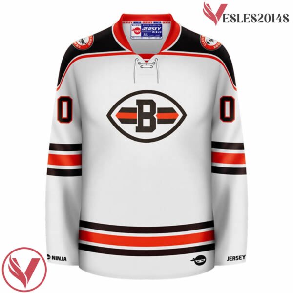 Browns White Cleveland Hockey Jersey - Vesles2014S 2