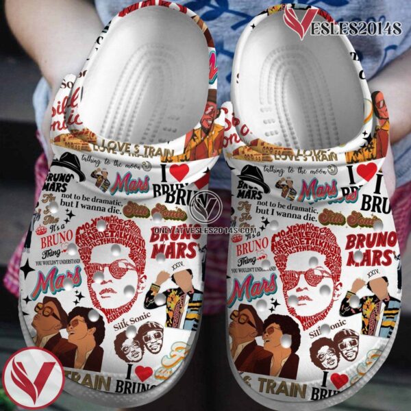 Bruno Mars Singer Music Crocs Crocband Clogs Shoes, Unique Gifts For Fans - Vesles2014S