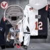 Buccaneers And Patriots 87 Rob Gronkowski 2 Superbowls Split Black And White 3D Fleece Hoodie, Best Outfit For Fans Sport - Vesles2014S 1
