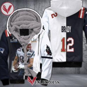Buccaneers And Patriots 87 Rob Gronkowski 2 Superbowls Split Black And White 3D Fleece Hoodie, Best Outfit For Fans Sport - Vesles2014S 1