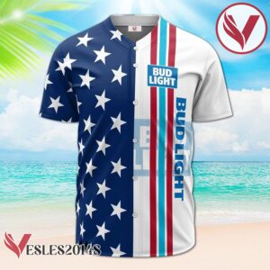 Bud Light American Flag Baseball Jersey, Perfect Gifts For Fans - Vesles2014S 2