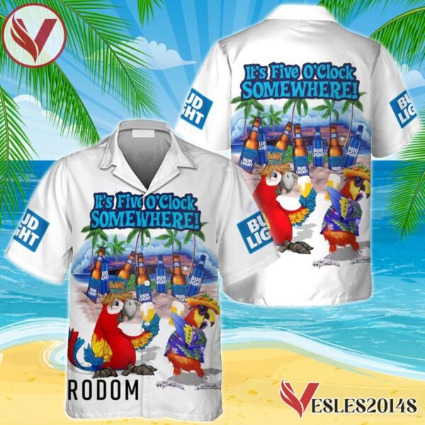 Bud Light Funny Parrot Hawaiian Shirt, Best Summer Gifts For Fans - Vesles2014S 1