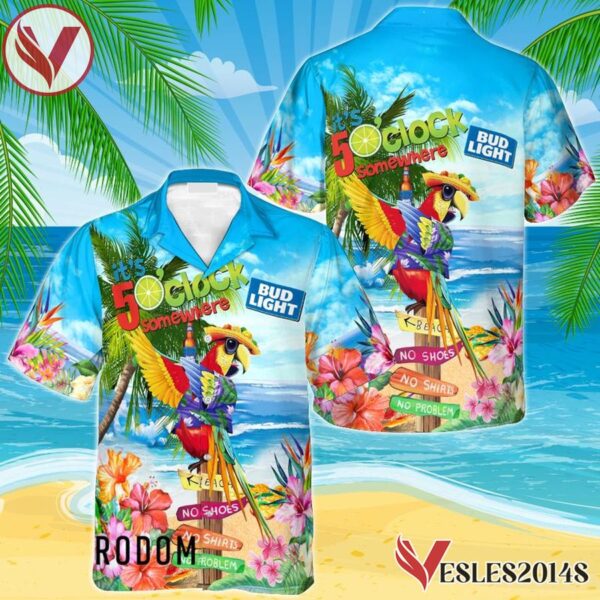 Bud Light Parrot Hawaiian Shirt, Best Summer Gifts For Fans - Vesles2014S 1