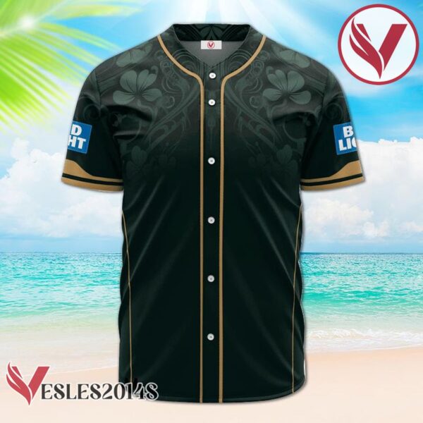 Bud Light St. Patrick's Day American Flag Baseball Jersey, Perfect Gifts For Fans - Vesles2014S 2