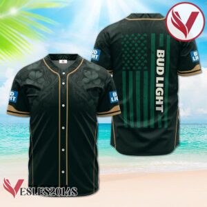 Bud Light St. Patrick's Day American Flag Baseball Jersey, Perfect Gifts For Fans - Vesles2014S