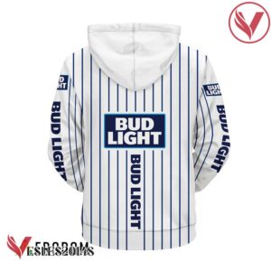 Bud Light White Vertical Striped Hoodie & Zip Hoodie - Vesles2014S 3