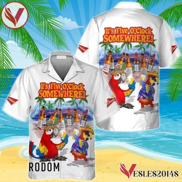 Budweiser Beer Funny Parrot Hawaiian Shirt, Best Summer Gifts For Fans - Vesles2014S 1