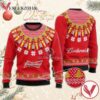 Budweiser Beer Heart Pattern Fair Isle Ugly Sweater, Unique Winter Outfits For Fans - Vesles2014S  1