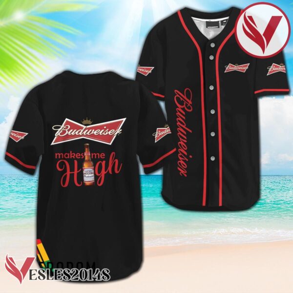 Budweiser Beer Make Me High Baseball Jersey, Perfect Gifts For Fans - Vesles2014S