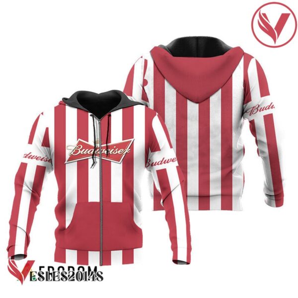 Budweiser Beer Red Vintage Striped Hoodie & Zip Hoodie - Vesles2014S 1