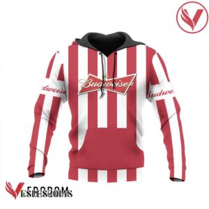 Budweiser Beer Red Vintage Striped Hoodie & Zip Hoodie - Vesles2014S 2